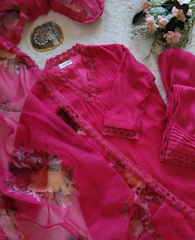 3 piece rawsilk net lace