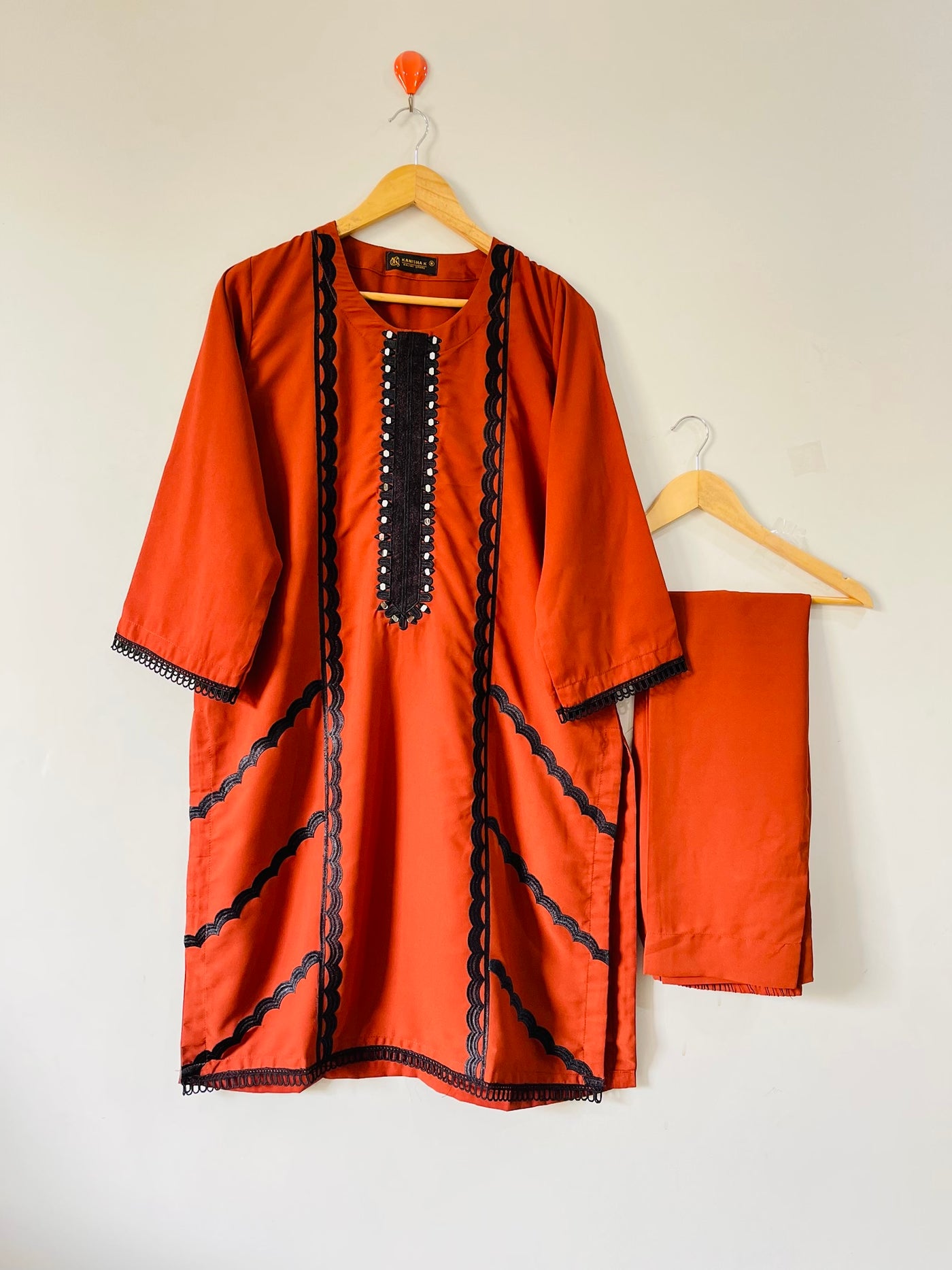 2 piece lace design embroidered