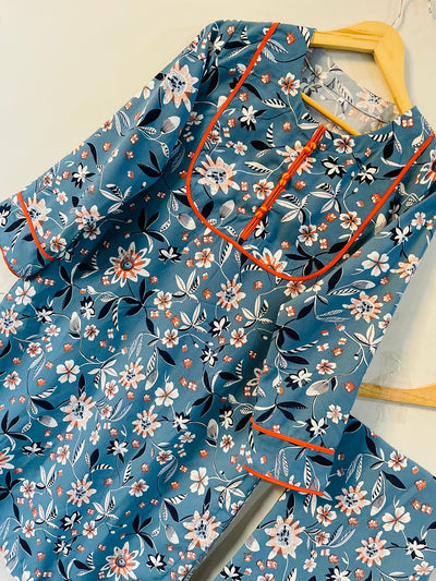 2 pec printed georgette